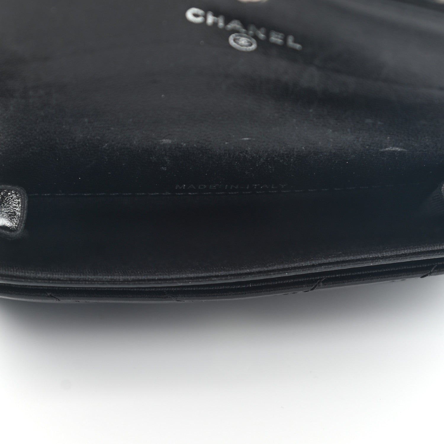 Chanel Lambskin Chevron Quilted Studded Flap Card Holder Black 5 of 12