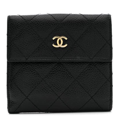 Chanel Caviar Quilted Compact French Flap Wallet Black 1 of 12
