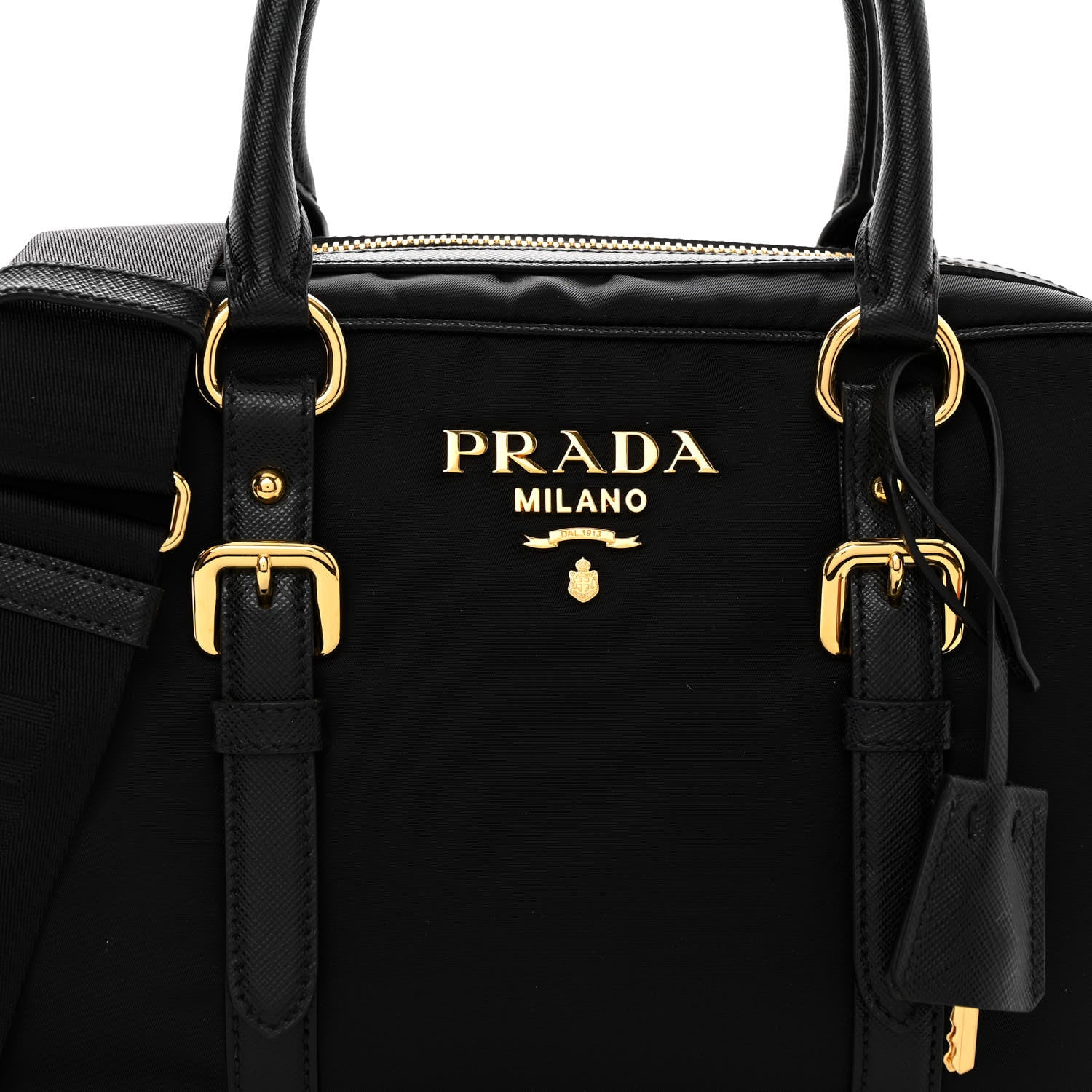 Prada Tessuto Nylon Saffiano Bauletto Black 7 of 9