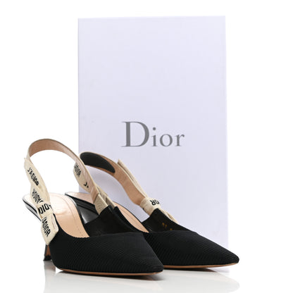 Christian Dior Technical Canvas Ribbon J Adior Slingback 65mm Pumps 40 Black 15 of 15