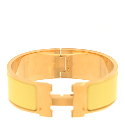 Hermes Enamel Wide Clic Clac H Bracelet PM Jaune Citron 4 of 4