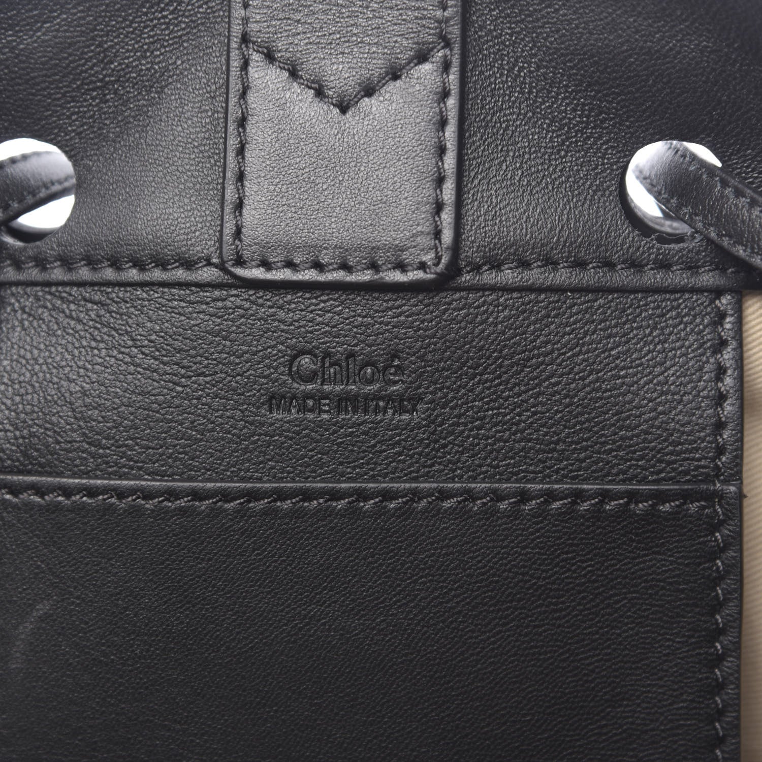 Chloe Lambskin Studded Small Inez Drawstring Bag Black 6 of 9