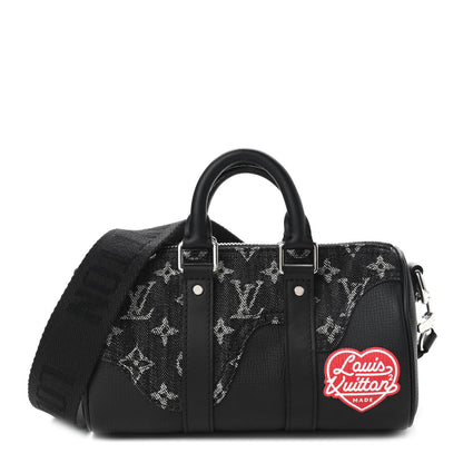 Louis Vuitton X NIGO Taurillon Monogram Denim Drip Keepall XS Black 1 of 8