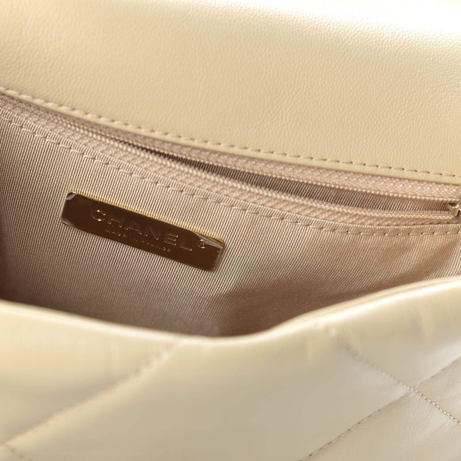 Chanel Lambskin Quilted Medium 19 Flap Beige 8 of 11