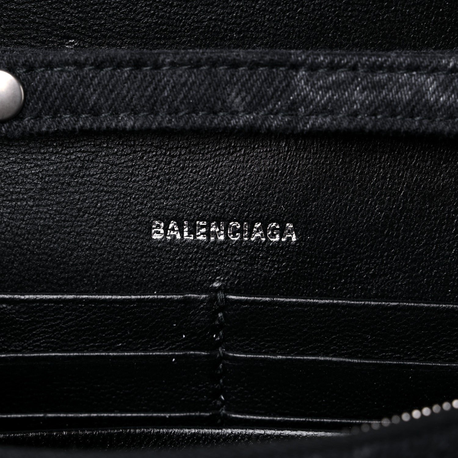 Balenciaga Denim BB Monogram Hourglass Chain Bag Black 5 of 9