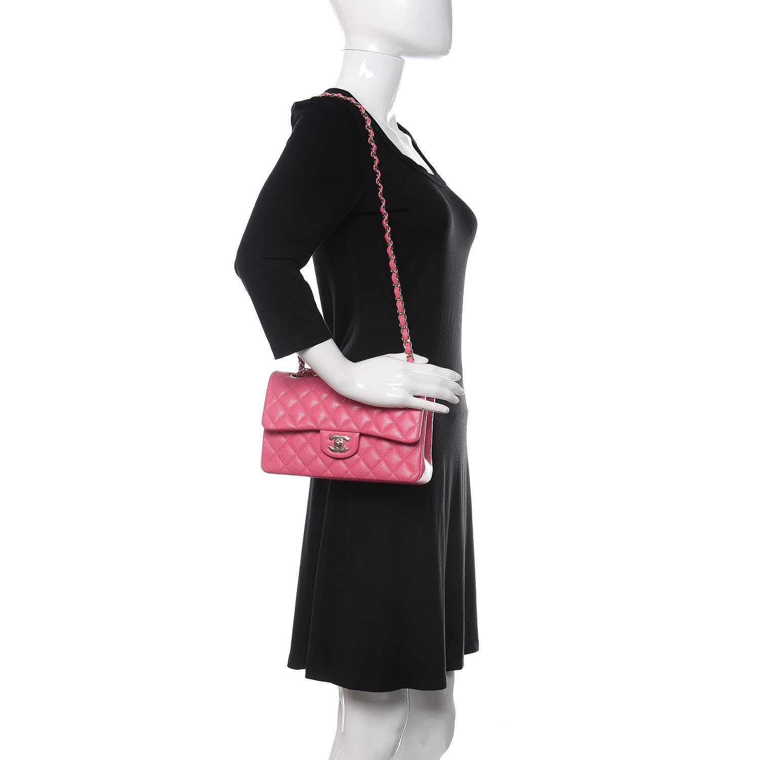 Chanel Caviar Quilted Small Double Flap Pink 2 of 11