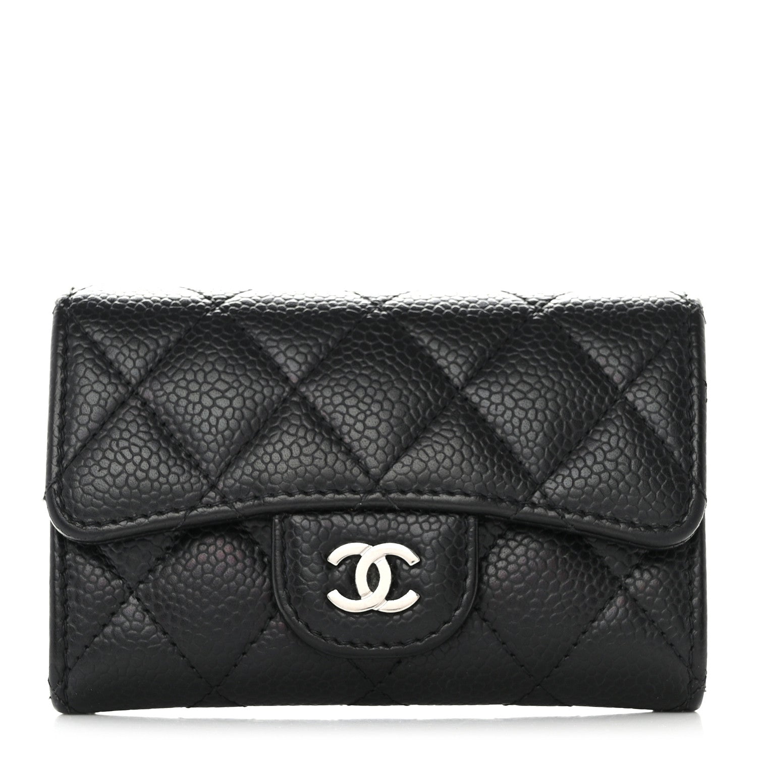 Chanel Caviar Quilted Flap Card Holder Wallet Black 1 of 7