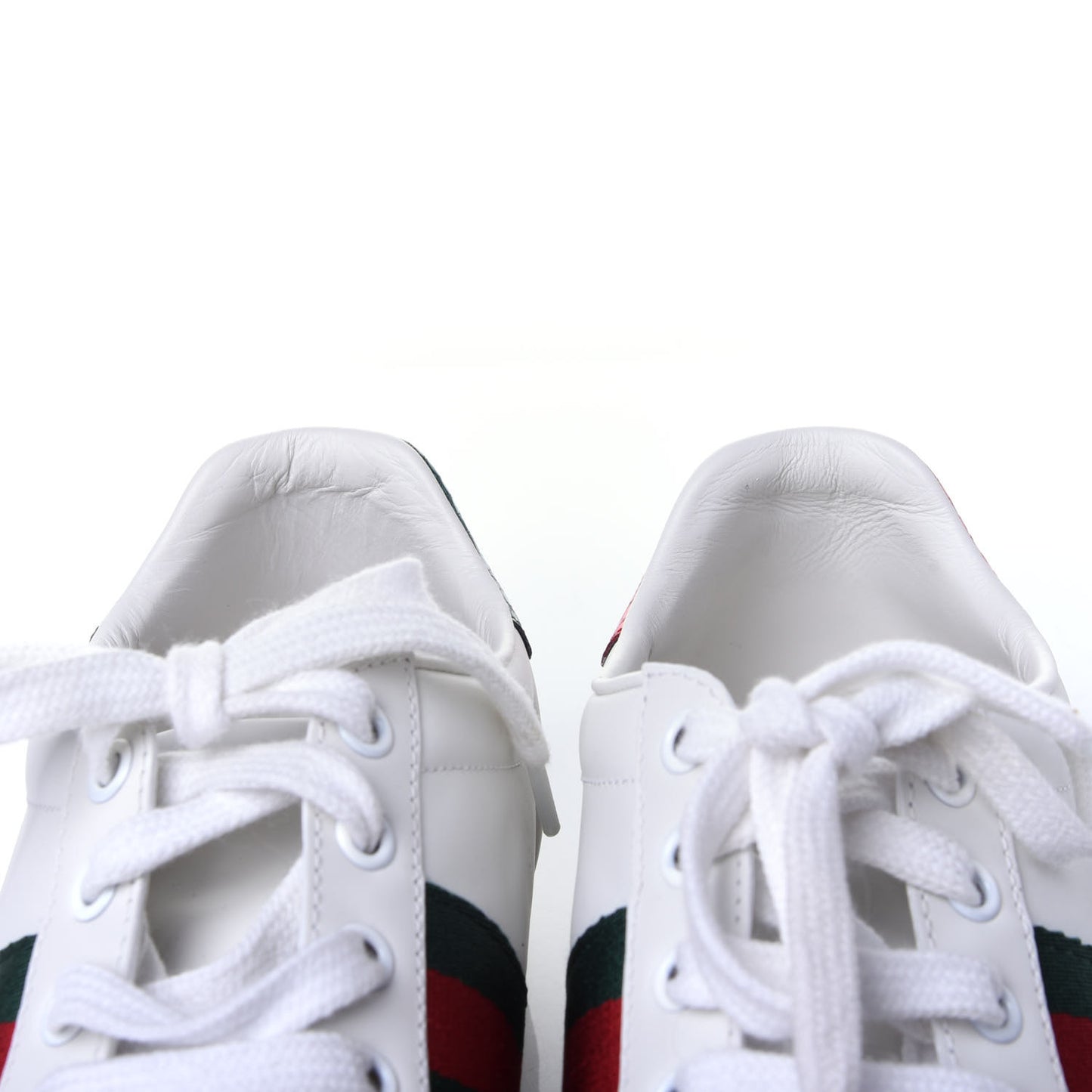 Calfskin Ayers Bee Embroidered Womens Ace Sneakers 37.5 White Green