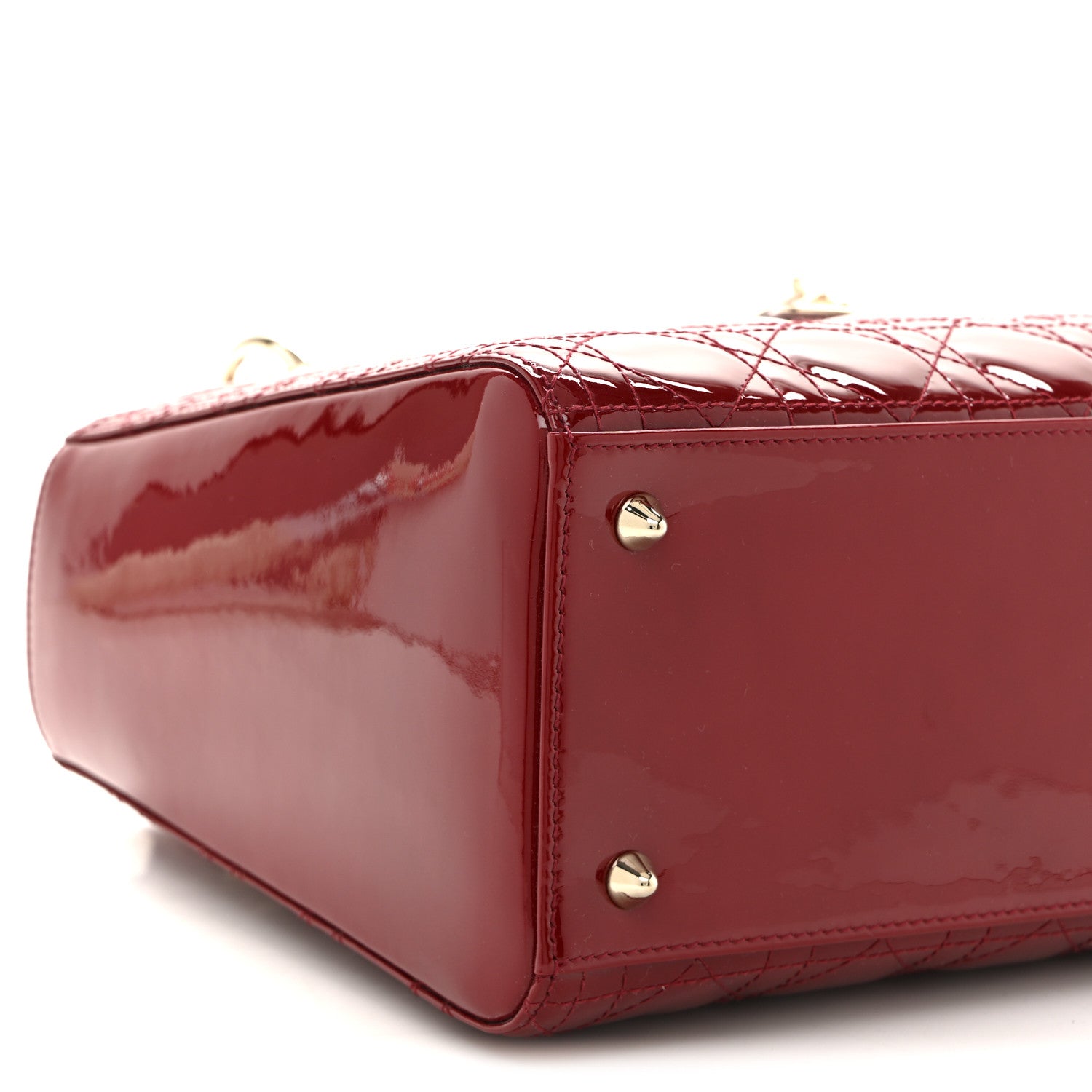 Christian Dior Patent Cannage Medium Lady Dior Red 9 of 11