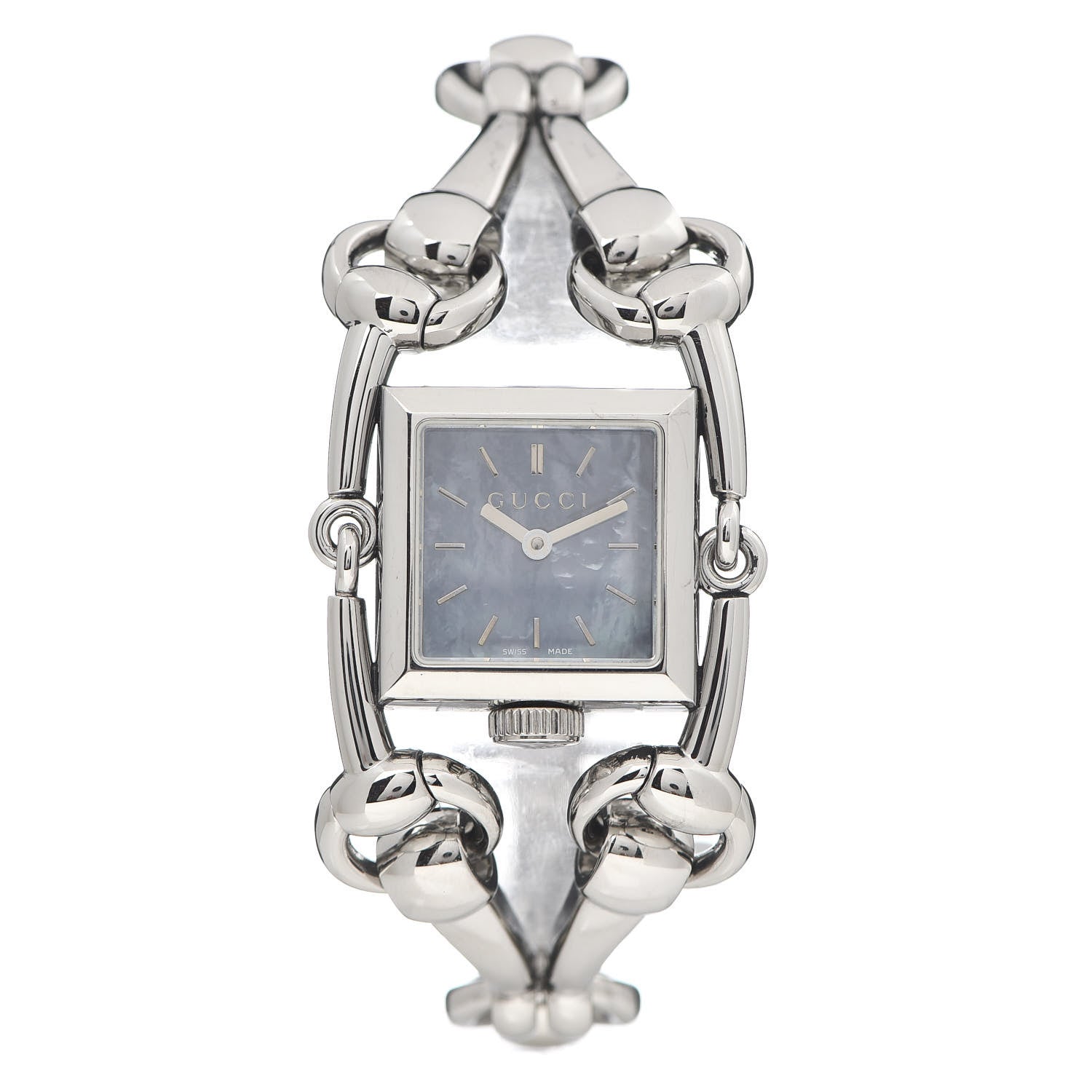 Gucci Stainless Steel Blue Mother of Pearl 20mm Signoria Quartz Watch 1 of 6