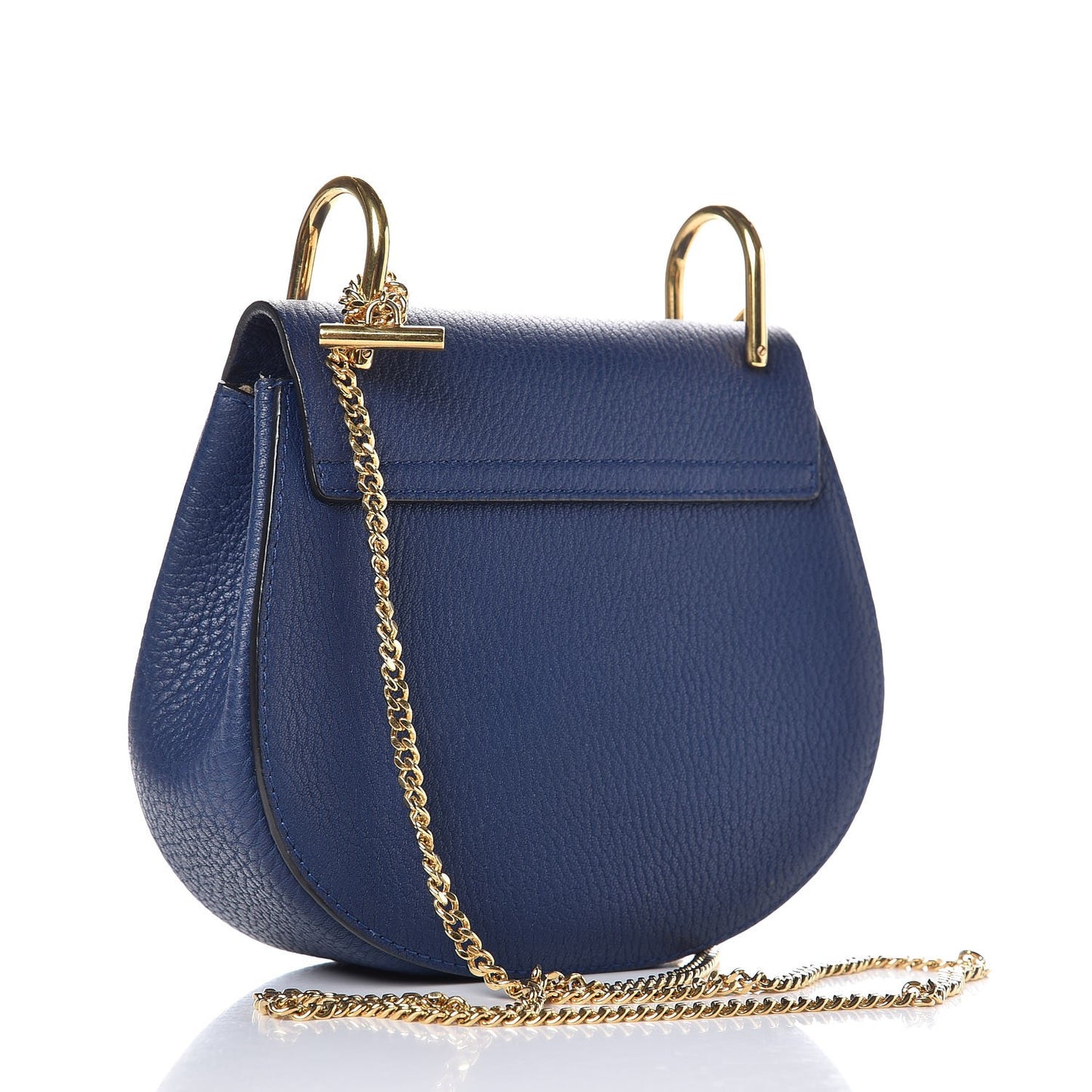 Grained Lambskin Mini Drew Shoulder Bag Royal Navy