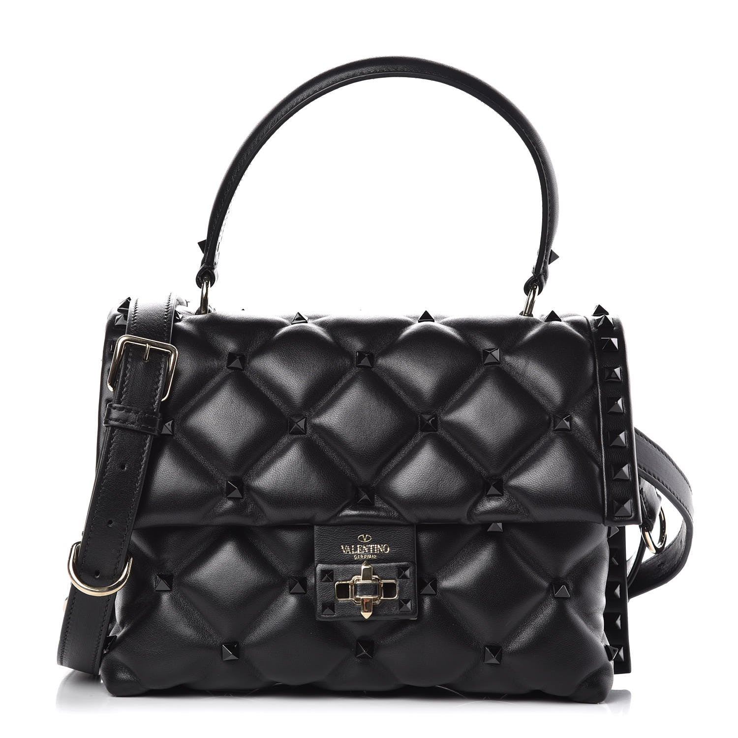 Valentino Garavani Nappa Monochrome Medium Candystud Top Handle Bag Black 1 of 8