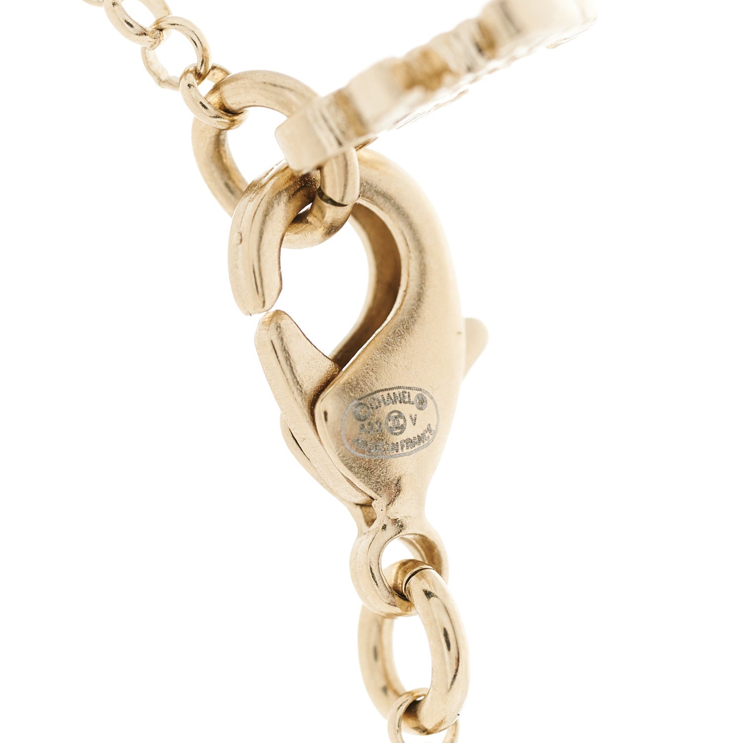 Chanel Resin Crystal CC Heart Necklace Pearly White Gold 5 of 6