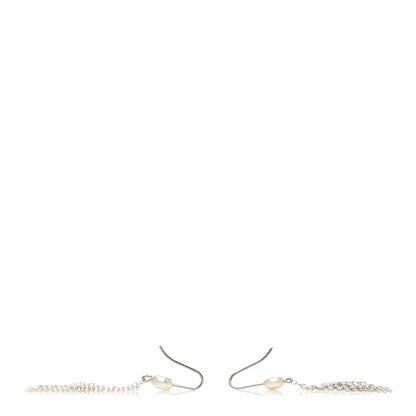 Tiffany Sterling Silver Pearl Elsa Peretti Mesh Earrings 3 of 3