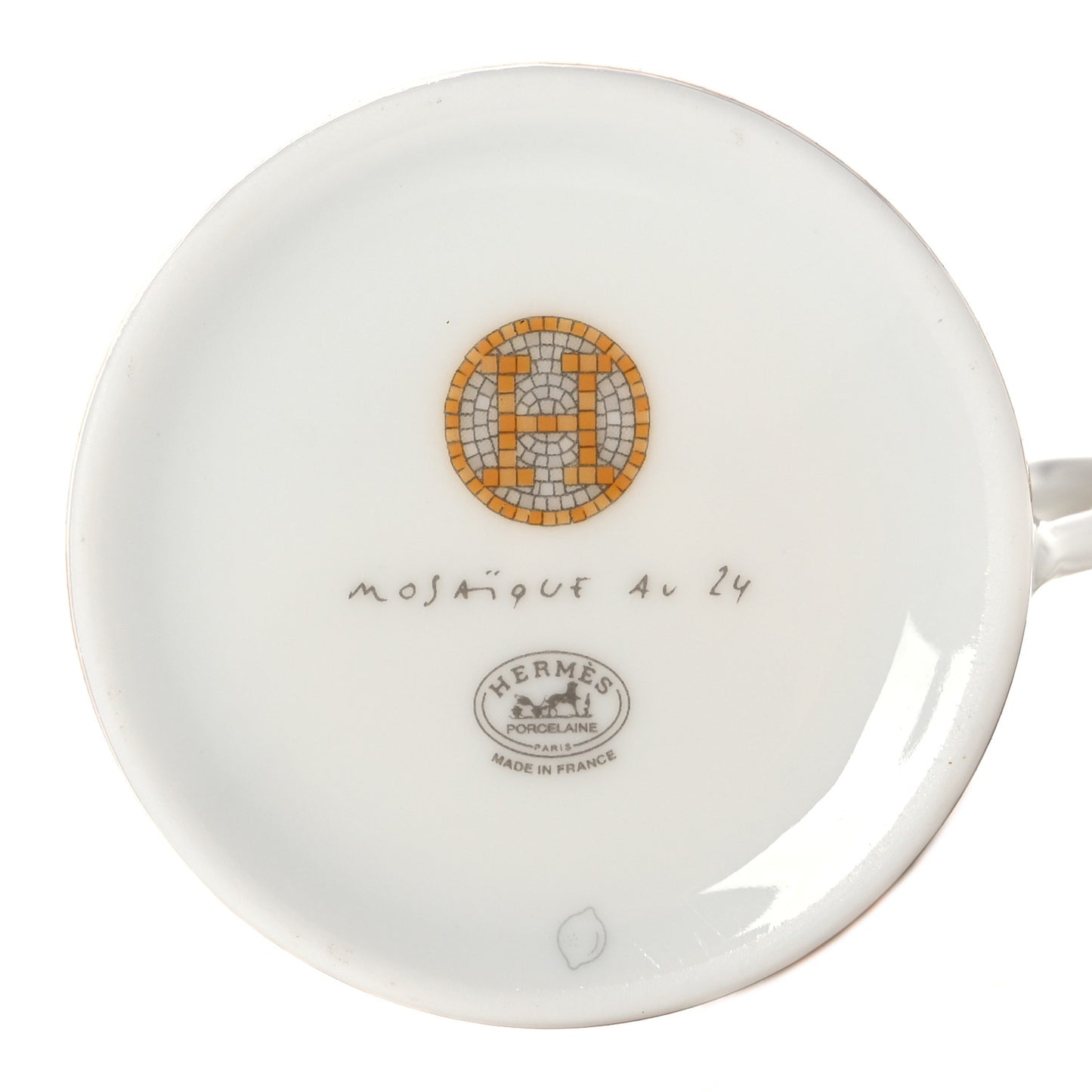 Porcelain Mosaique Au 24 Gold Coffee Cup and Saucer Set of 2