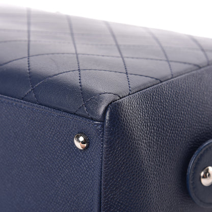 Chanel Grained Calfskin Stitched Large Magnetic Shopping Tote Blue 13 of 14