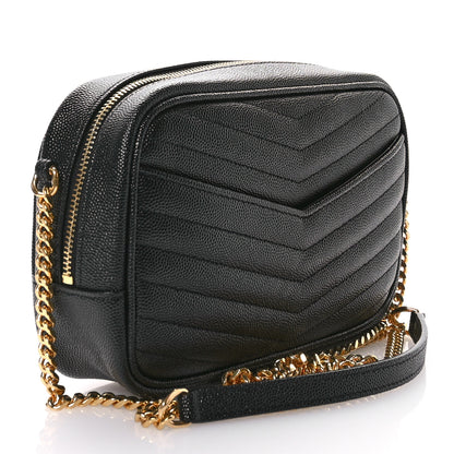 Saint Laurent Grain De Poudre Matelasse Monogram Mini Lou Camera Bag Black 3 of 10