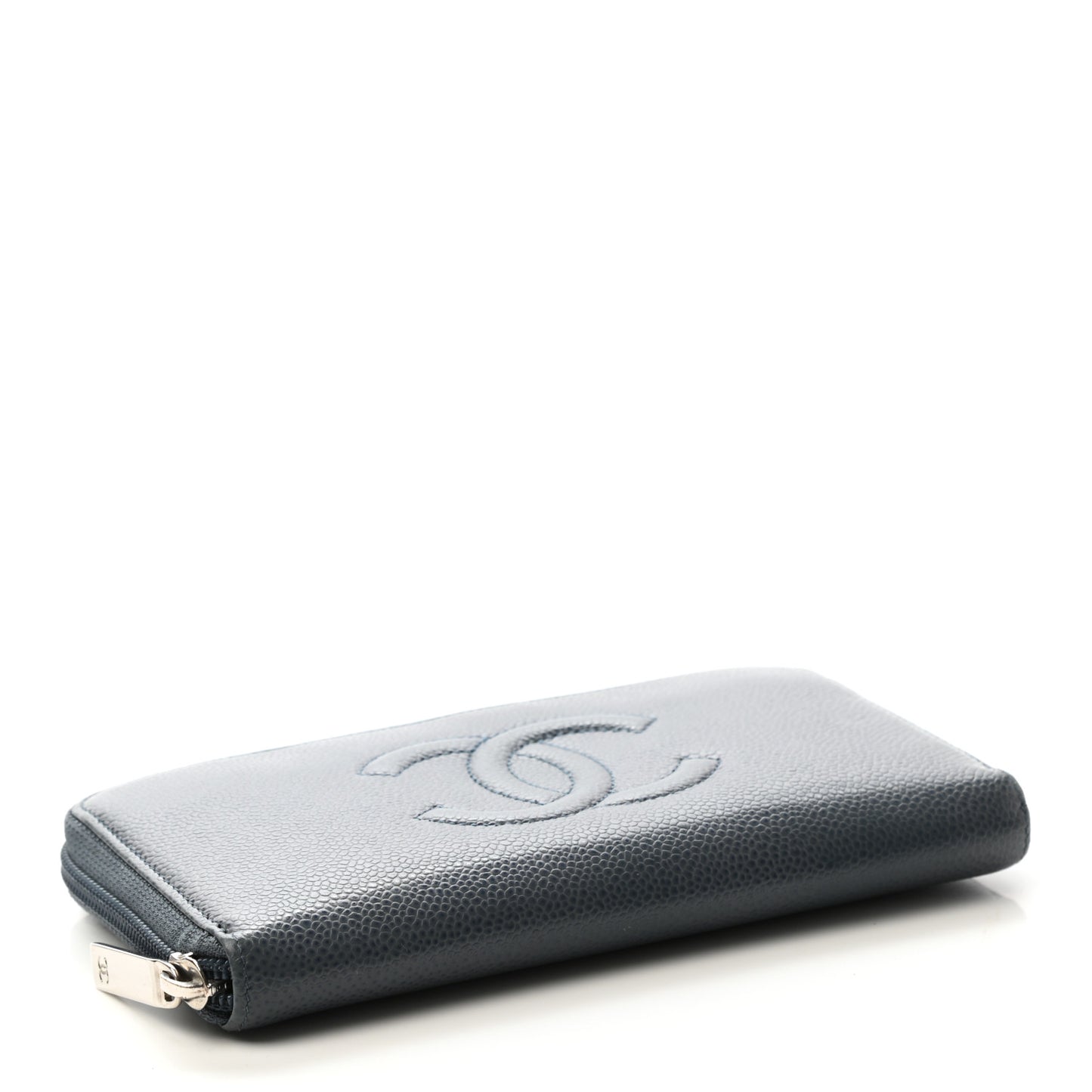 Caviar Large CC Timeless Zip Around Wallet Blue