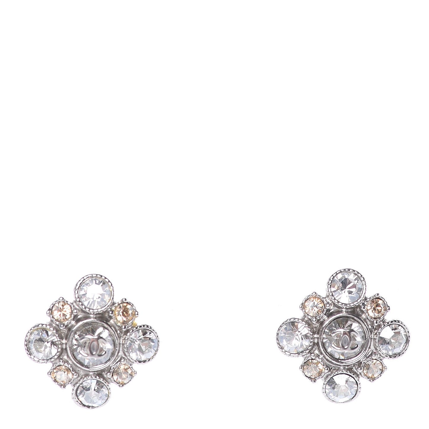 Crystal CC Earrings Silver