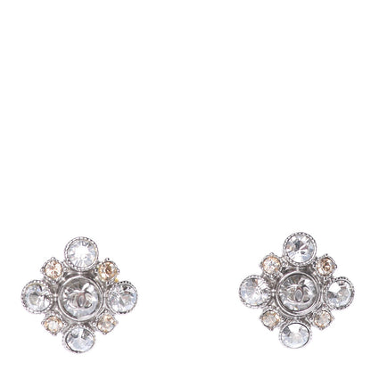 Chanel Crystal CC Earrings Silver 1 of 4