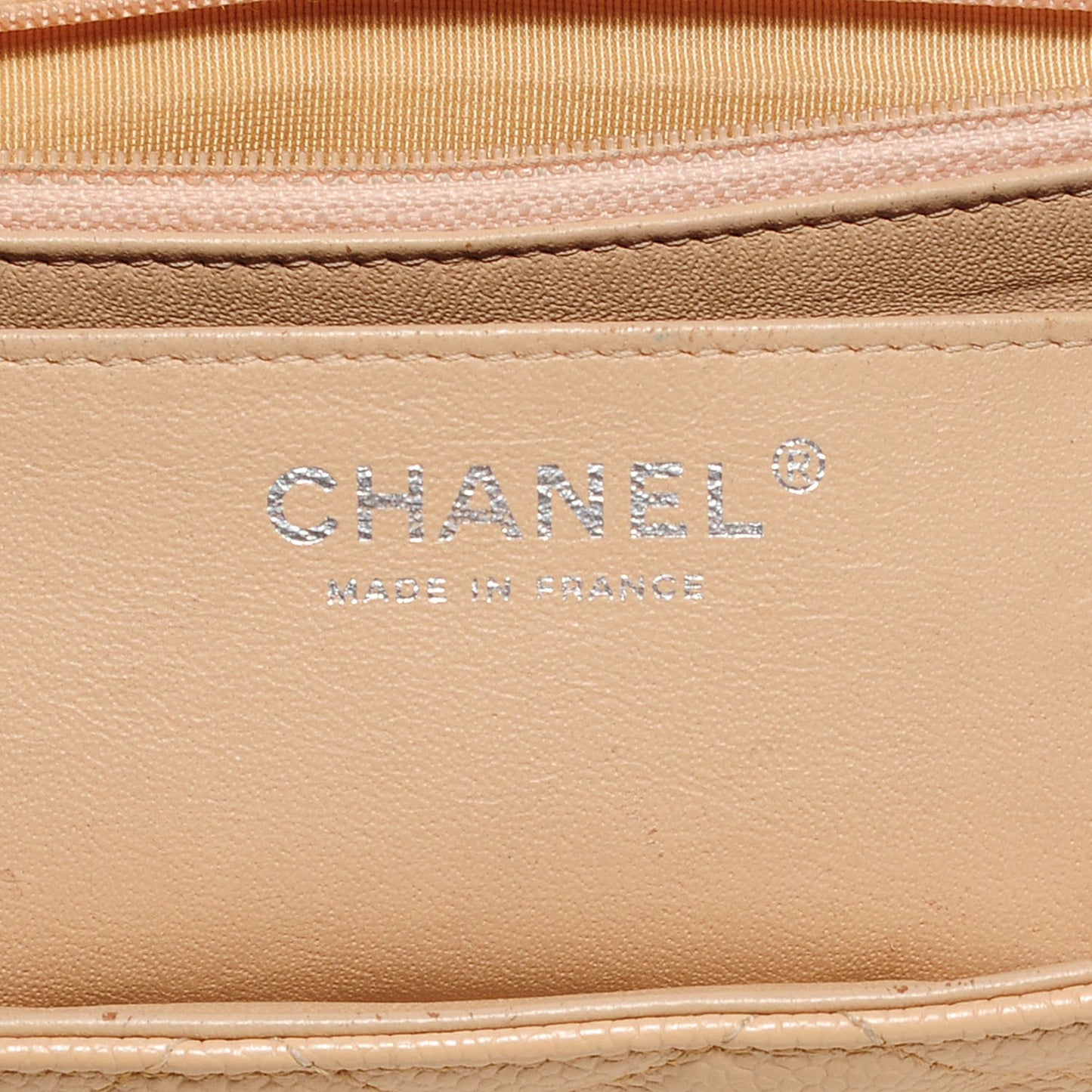 Caviar Quilted Jumbo Single Flap Beige Clair