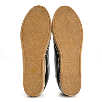 Saint Laurent Lambskin Monogram Espadrilles 37 Black 6 of 13