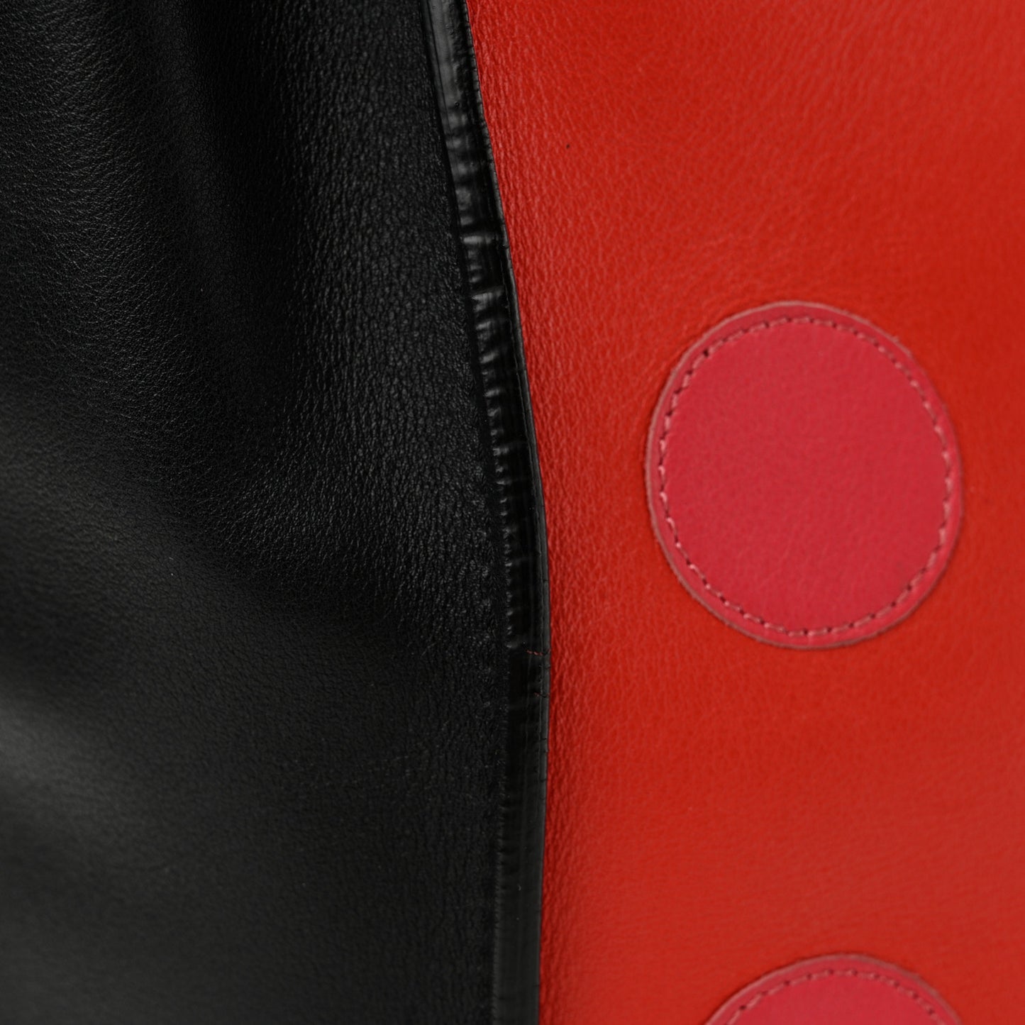 Calfskin Carmen Medium Tote Black Deep Rose