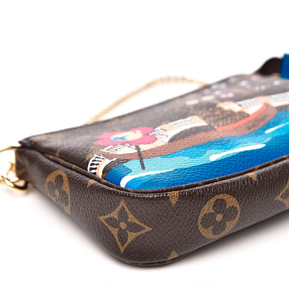 Louis Vuitton Monogram 2019 Christmas Animation Mini Venice Pochette Accessories Blue 8 of 10