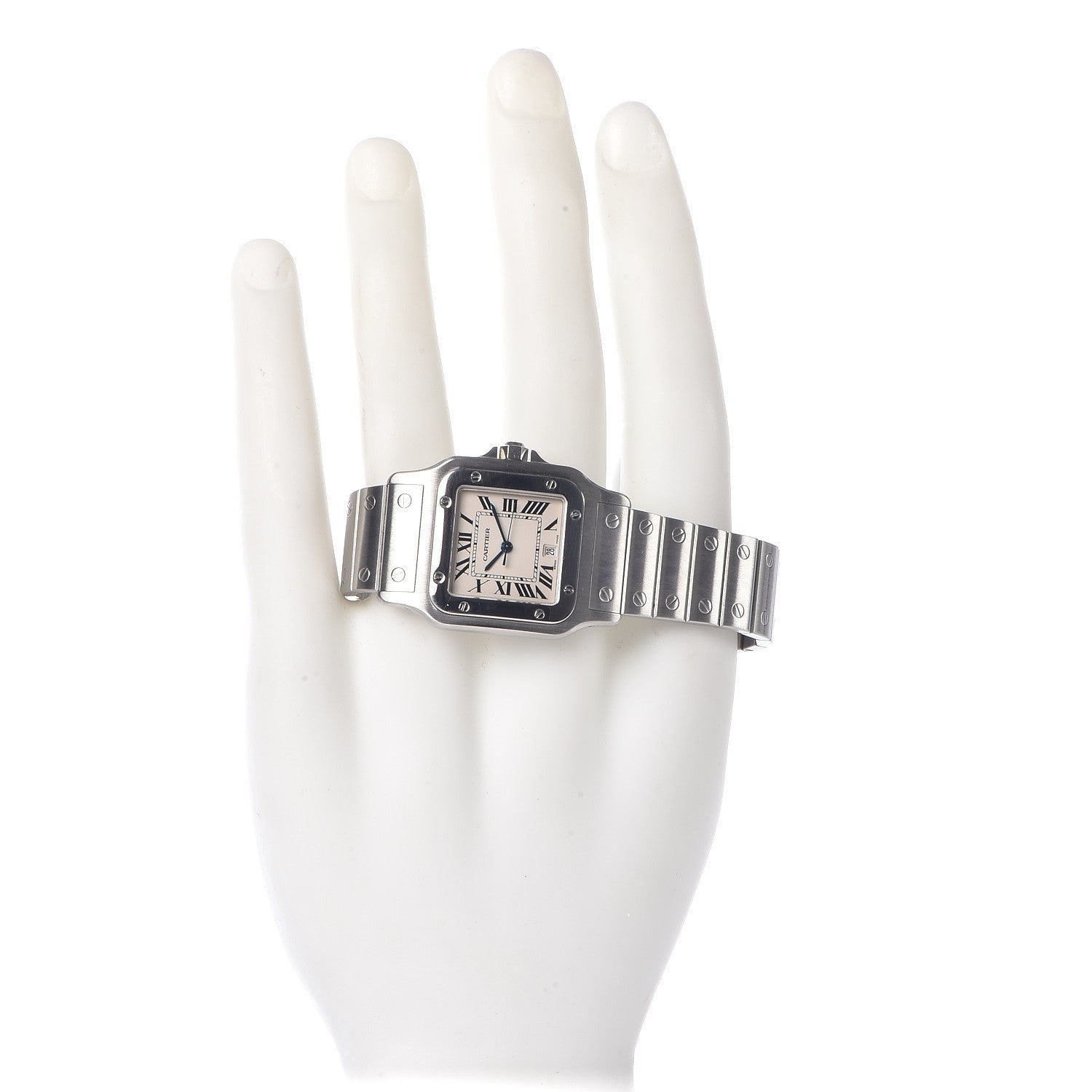 Cartier Stainless Steel 29mm Santos De Galbee Quartz Watch 2 of 9