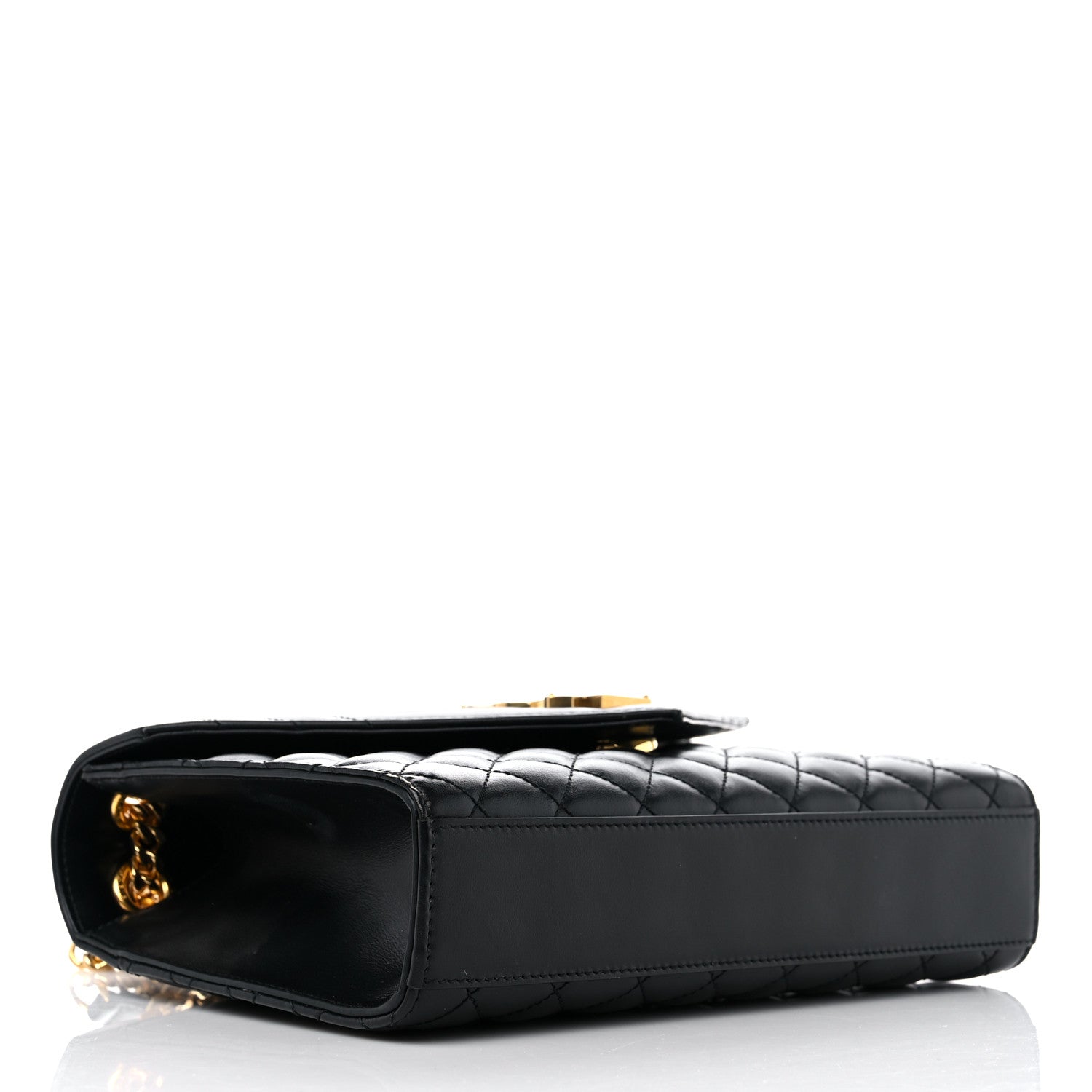 Saint Laurent Grain De Poudre Textured Mixed Matelasse Triquilt Medium Monogram Satchel Black 4 of 11