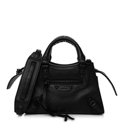 Balenciaga Grained Calfskin Neo Classic Black Hardware Mini City Black 1 of 9