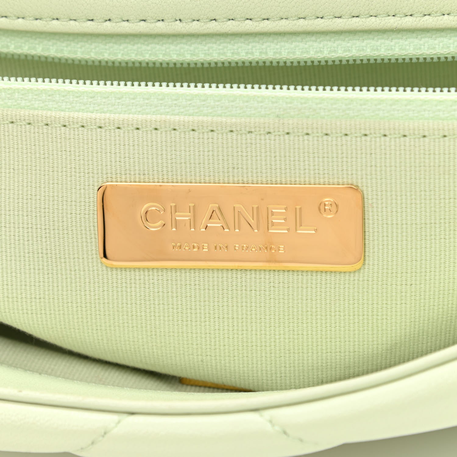 Chanel Goatskin Quilted Medium Chanel 19 Flap Light Green 6 of 11