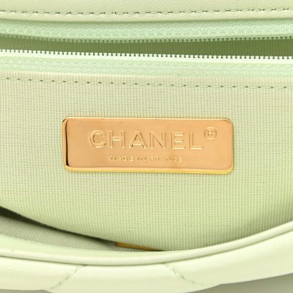 Chanel Goatskin Quilted Medium Chanel 19 Flap Light Green 6 of 11