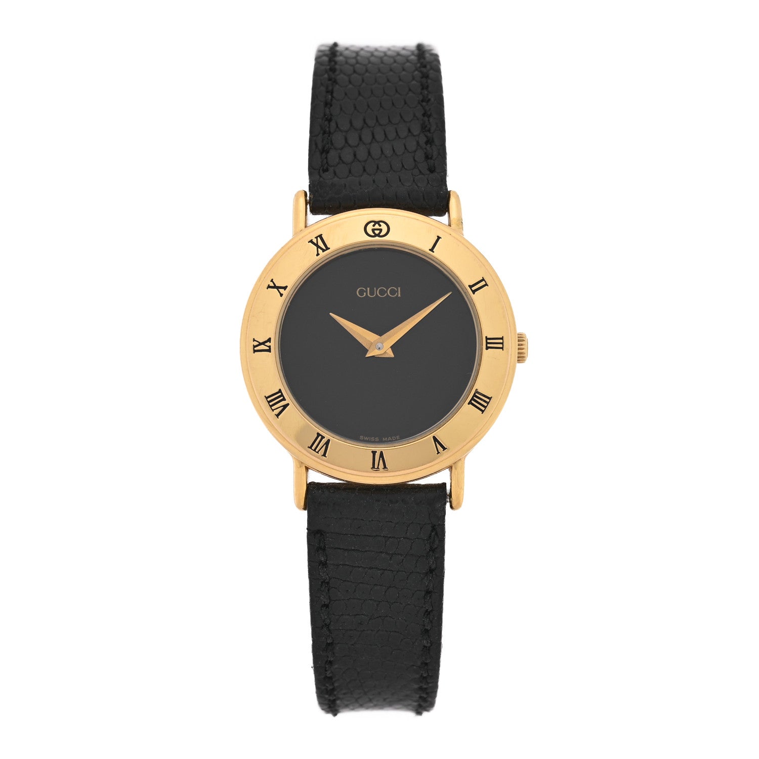 Gucci Stainless Steel Lizard 26mm 3000L Quartz Watch Black 1 of 5