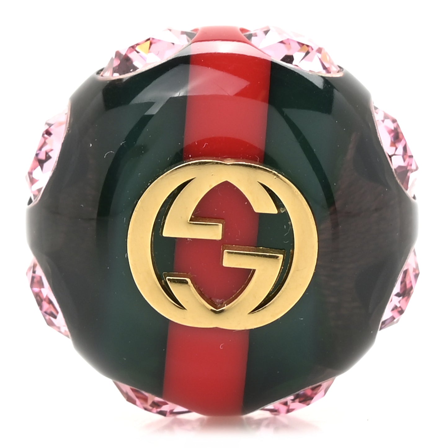 Resin Strass Vintage Web Stud Pin Red Green