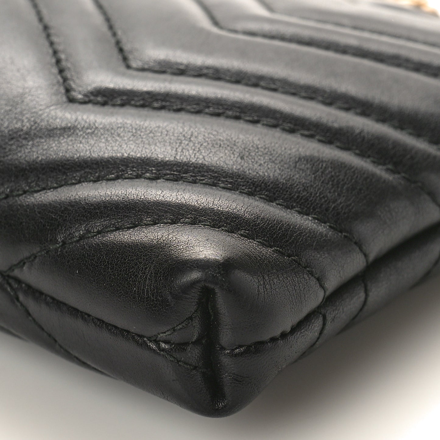 Calfskin Matelasse Mini GG Marmont Chain Bag Black