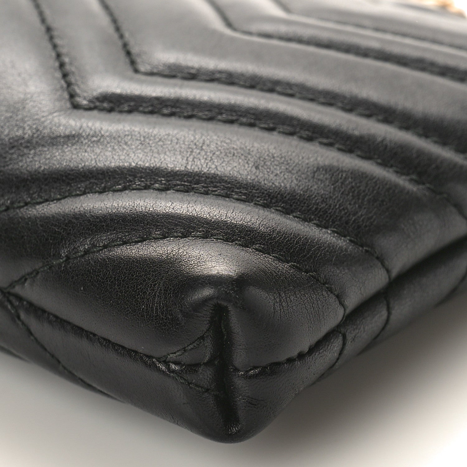Gucci Calfskin Matelasse Mini GG Marmont Chain Bag Black 8 of 9