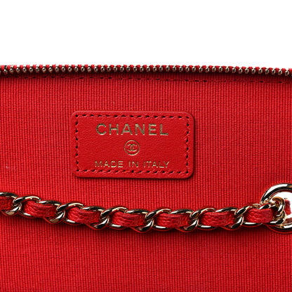 Chanel Caviar Quilted Small Vanity Case With Chain Red 6 of 9