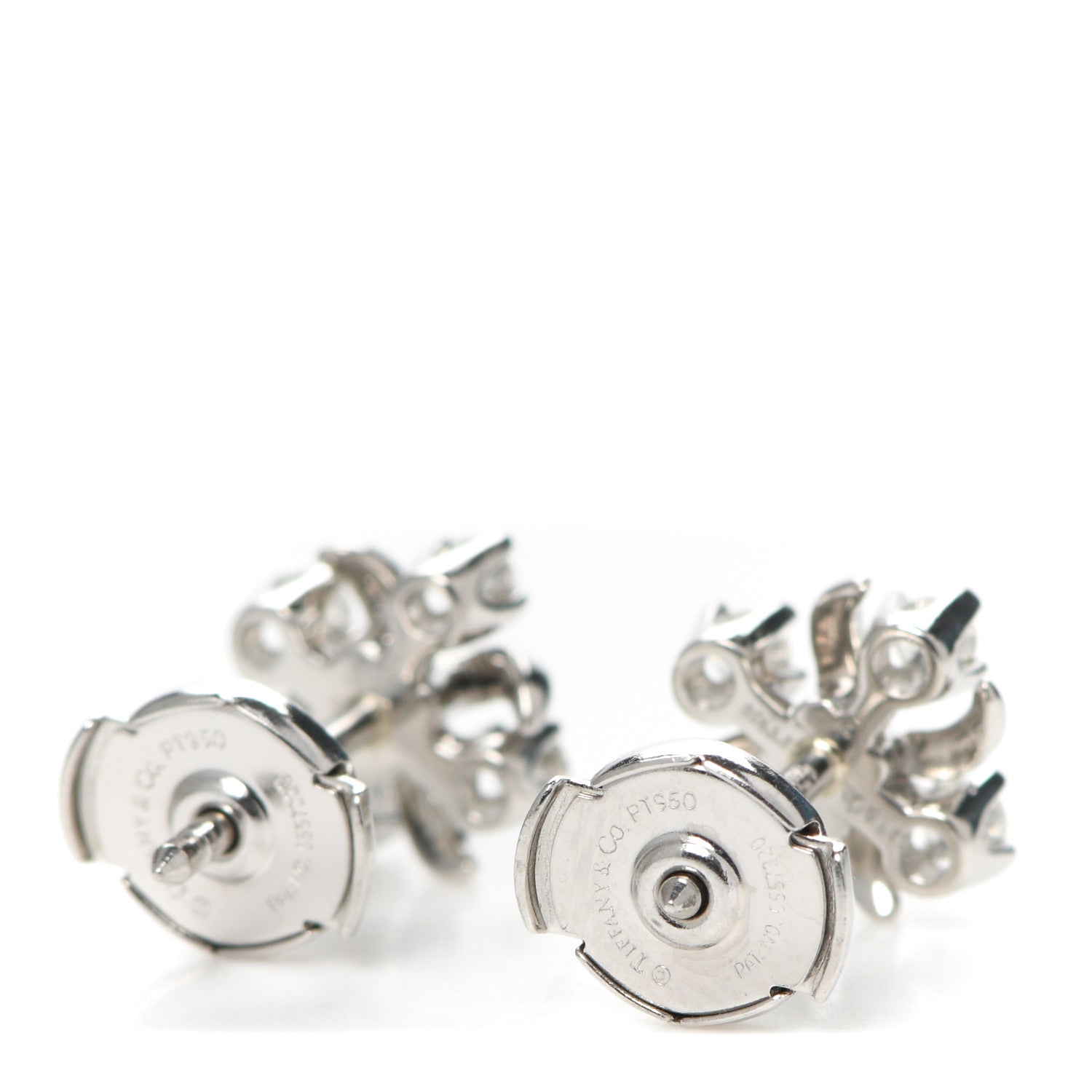 Tiffany Platinum Diamond Schlumberger Lynn Earrings 3 of 4