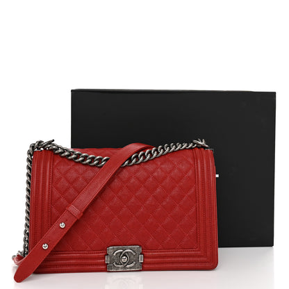 Chanel Caviar Quilted New Medium Boy Flap Dark Red 11 of 11
