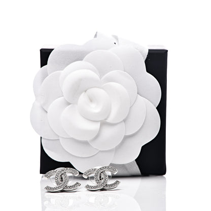 Chanel Crystal Palais Garnier CC Earrings Silver 5 of 5