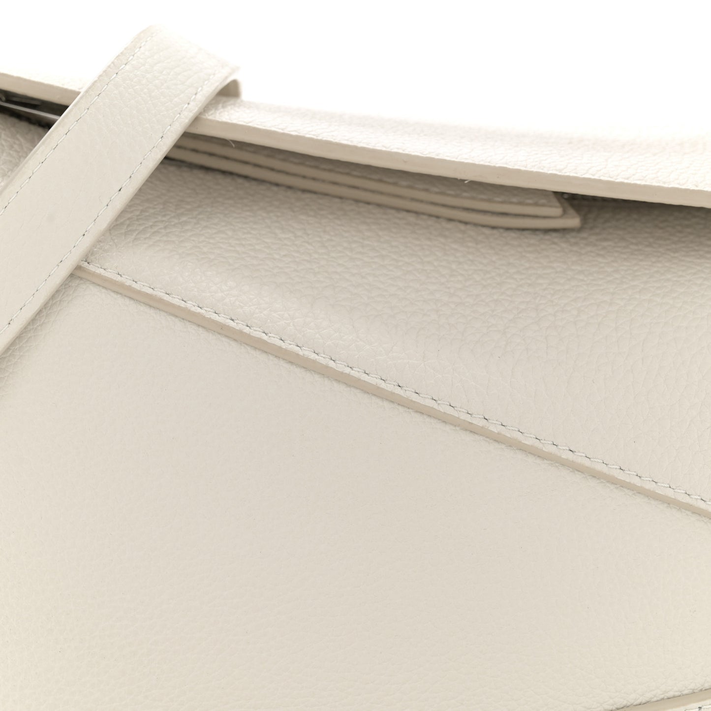 Soft Grained Calfskin Small Puzzle Edge Bag Soft White