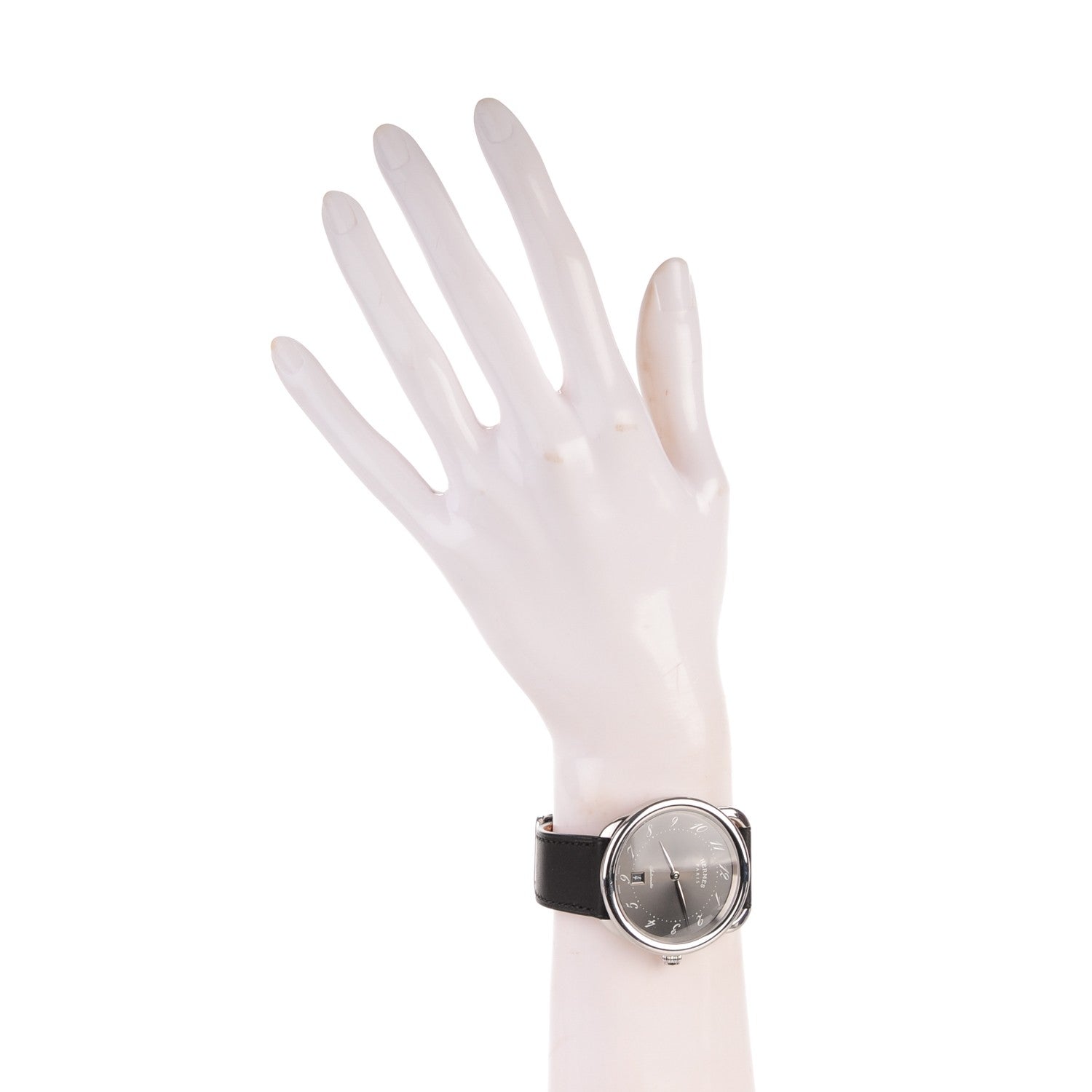 Hermes Stainless Steel Barenia 41mm Arceau Automatic Watch Noir 2 of 9