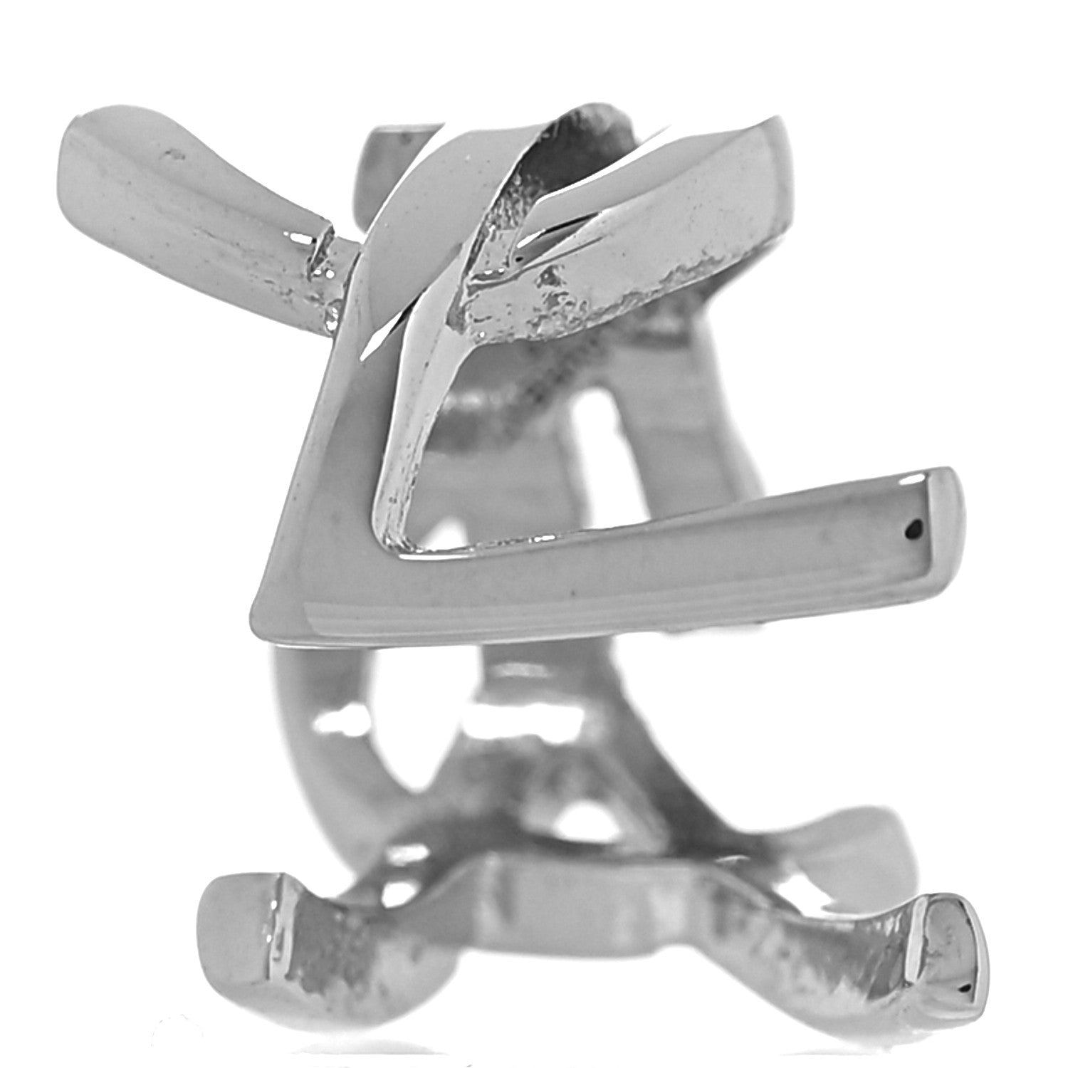 Saint Laurent Metal Small Cassandre YSL Logo Ear Cuff Earring Silver 5 of 5