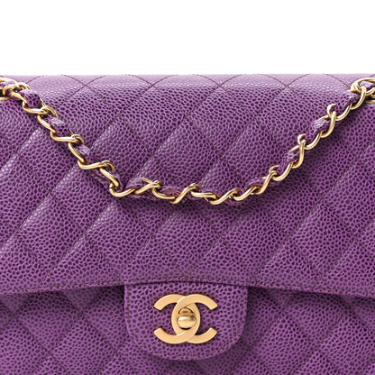 Chanel Caviar Quilted Medium Double Flap Purple 8 of 10