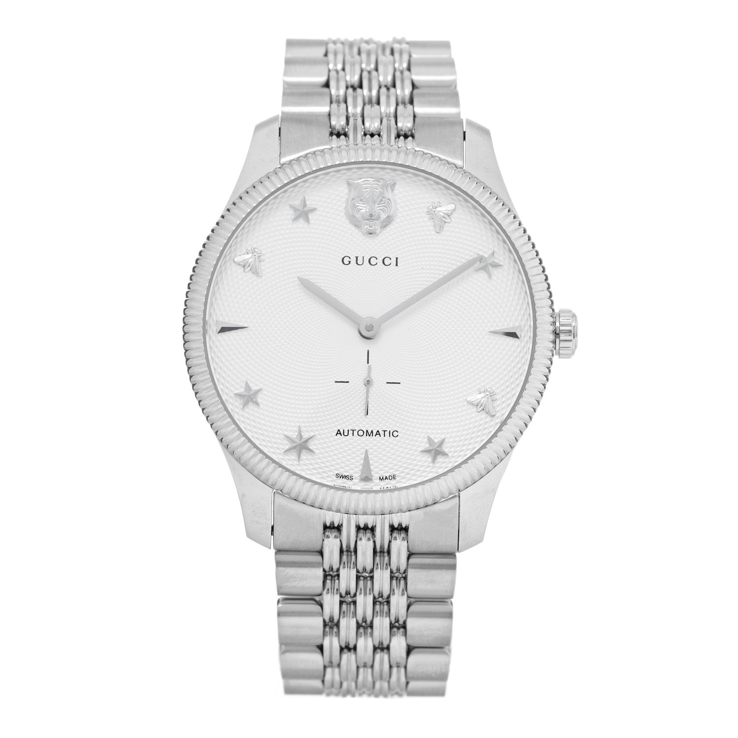 Gucci Stainless Steel 40mm G-Timeless Charm Automatic Watch 1 of 5