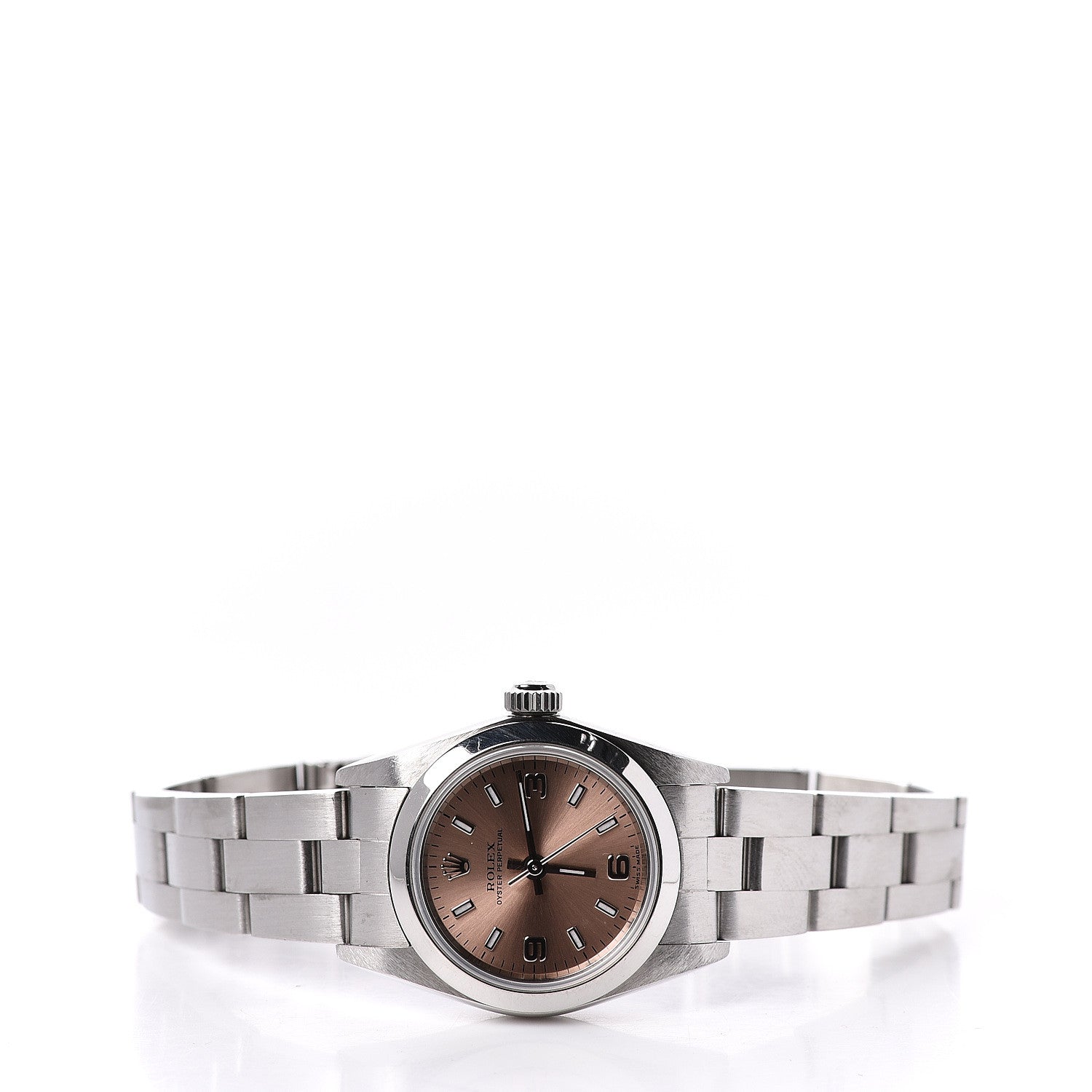 Rolex Stainless Steel 24mm Oyster Perpetual Watch Pink 76080 3 of 7