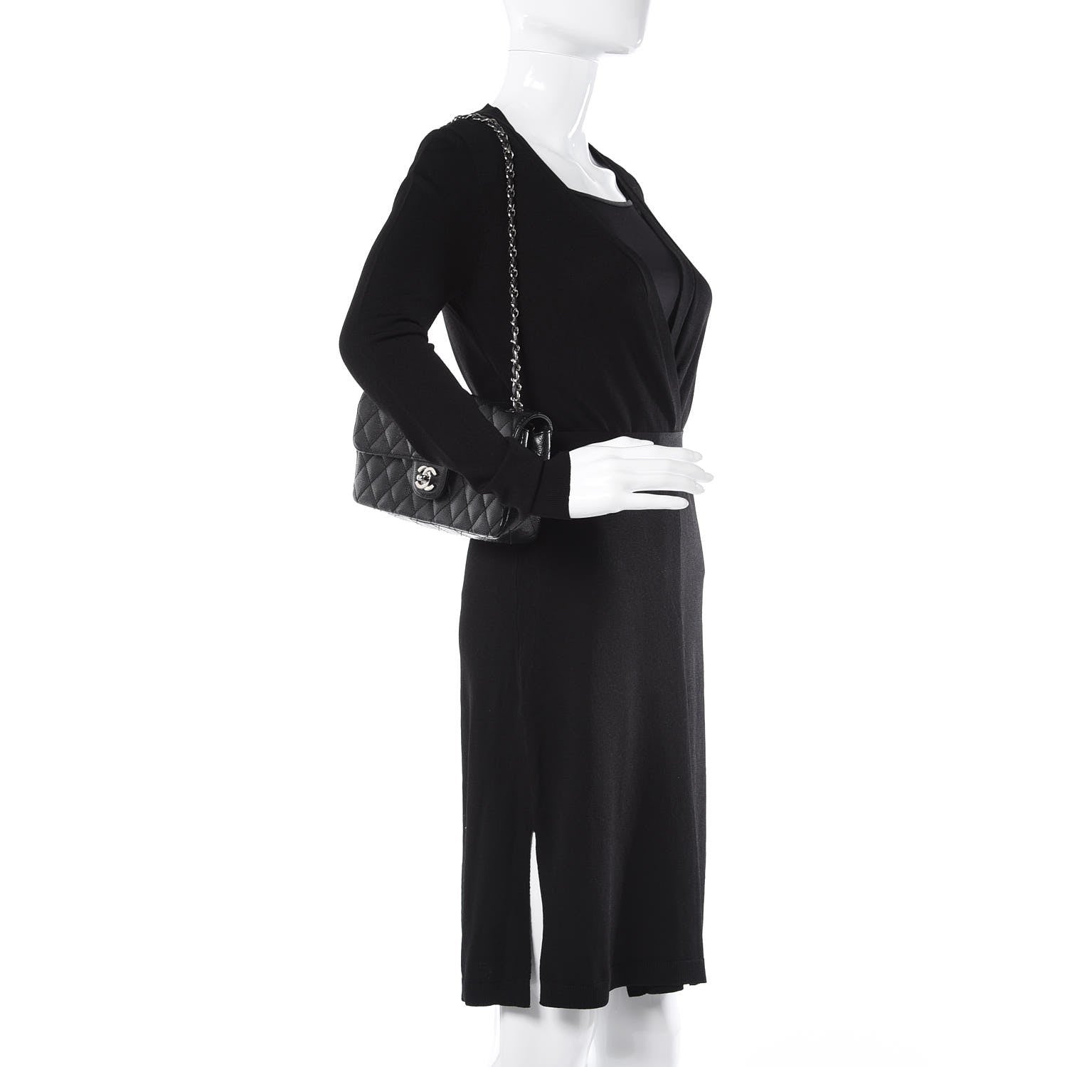 Chanel Caviar Quilted East West Flap Black 2 of 8