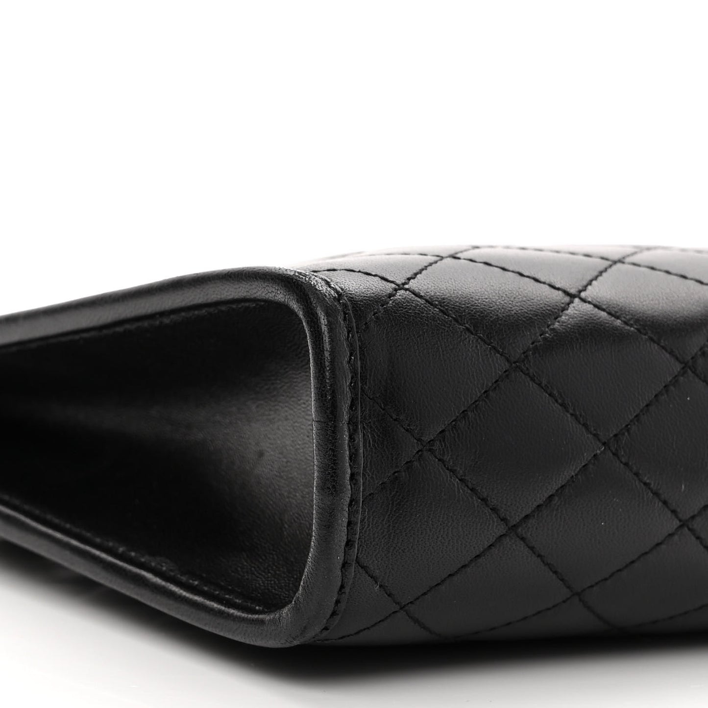 Lambskin Quilted Monogram Baby Victoire Chain Clutch Bag Black