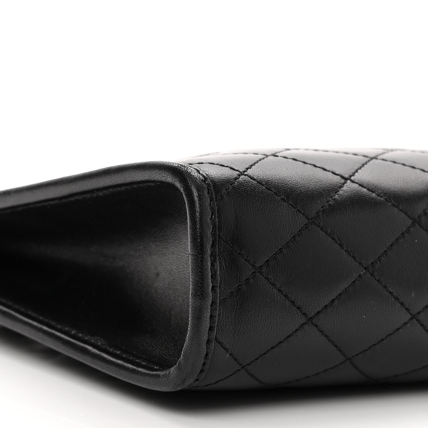 Saint Laurent Lambskin Quilted Monogram Baby Victoire Chain Clutch Bag Black 9 of 12